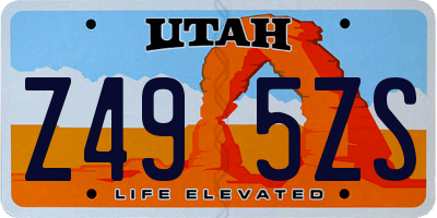 UT license plate Z495ZS