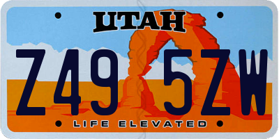 UT license plate Z495ZW