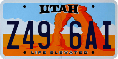 UT license plate Z496AI