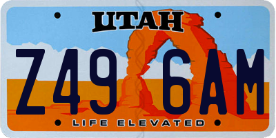 UT license plate Z496AM