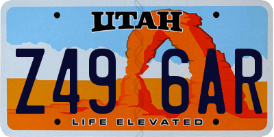 UT license plate Z496AR