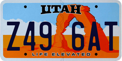 UT license plate Z496AT