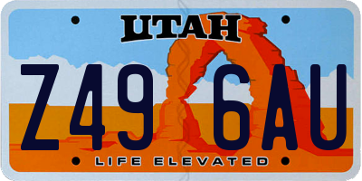 UT license plate Z496AU