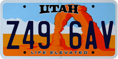 UT license plate Z496AV