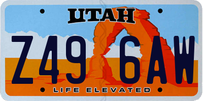 UT license plate Z496AW