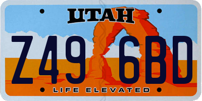 UT license plate Z496BD