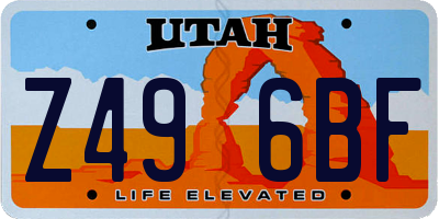 UT license plate Z496BF