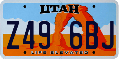UT license plate Z496BJ