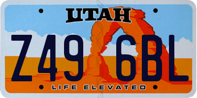 UT license plate Z496BL