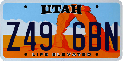 UT license plate Z496BN