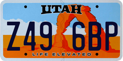 UT license plate Z496BP