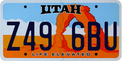 UT license plate Z496BU