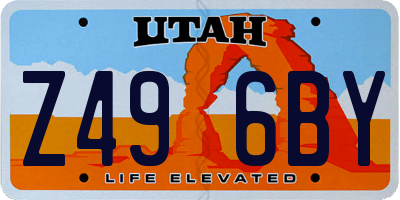 UT license plate Z496BY
