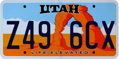 UT license plate Z496CX