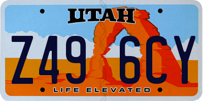 UT license plate Z496CY