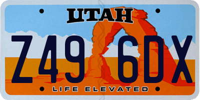 UT license plate Z496DX