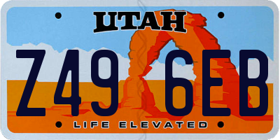 UT license plate Z496EB