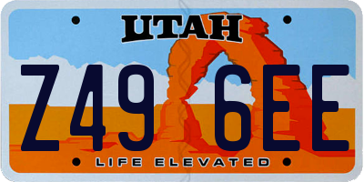 UT license plate Z496EE
