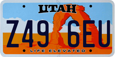 UT license plate Z496EU