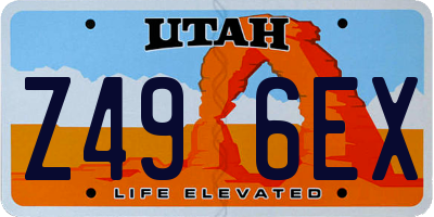 UT license plate Z496EX