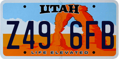 UT license plate Z496FB