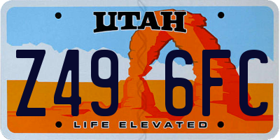 UT license plate Z496FC