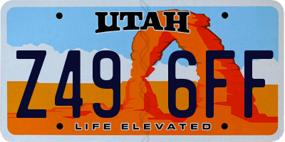 UT license plate Z496FF