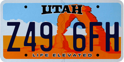 UT license plate Z496FH