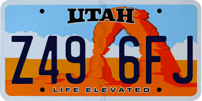 UT license plate Z496FJ