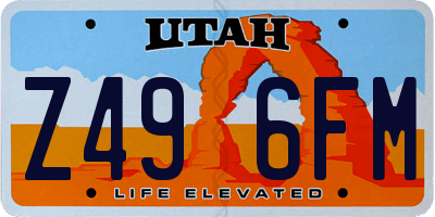 UT license plate Z496FM