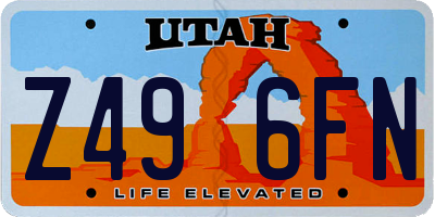 UT license plate Z496FN