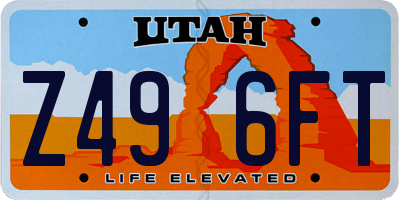 UT license plate Z496FT