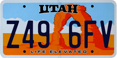 UT license plate Z496FV