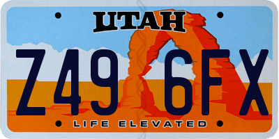 UT license plate Z496FX