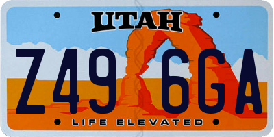 UT license plate Z496GA