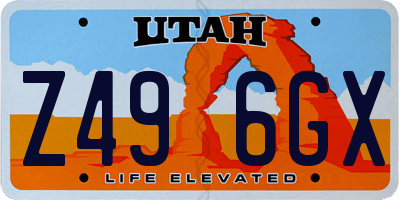 UT license plate Z496GX