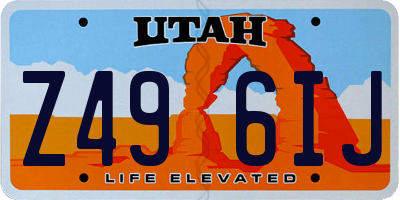 UT license plate Z496IJ