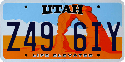 UT license plate Z496IY