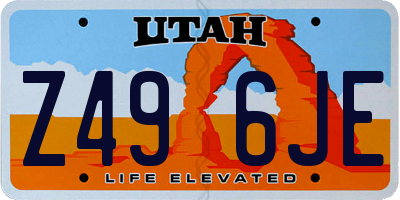 UT license plate Z496JE