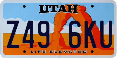 UT license plate Z496KU