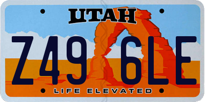 UT license plate Z496LE