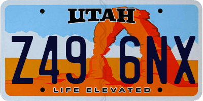 UT license plate Z496NX