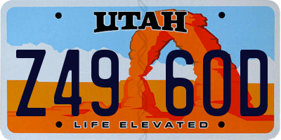 UT license plate Z496OD