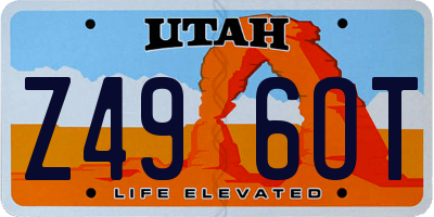 UT license plate Z496OT