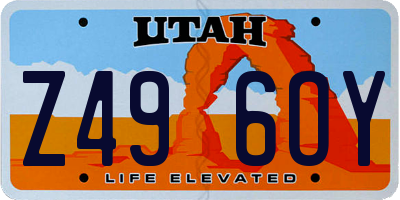 UT license plate Z496OY