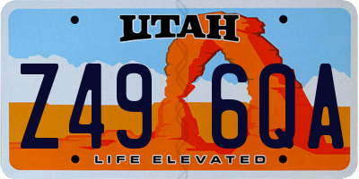 UT license plate Z496QA