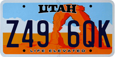 UT license plate Z496QK