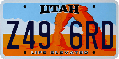 UT license plate Z496RD