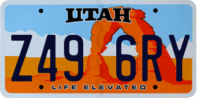 UT license plate Z496RY