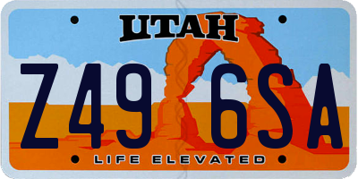 UT license plate Z496SA